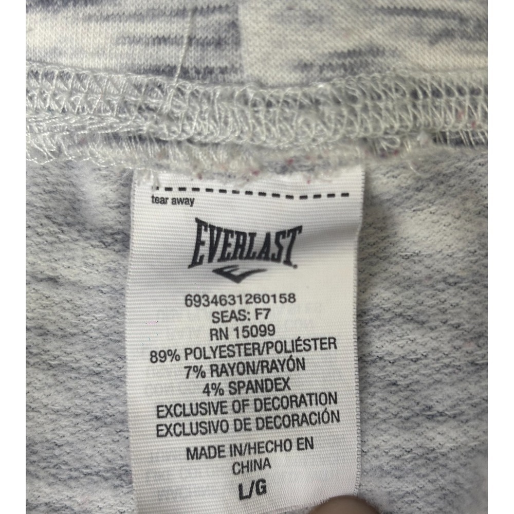 Everlast Jogger Pants Women Large Heather Gray Polyester Stretch Drawstring Wais - Picture 2 of 6